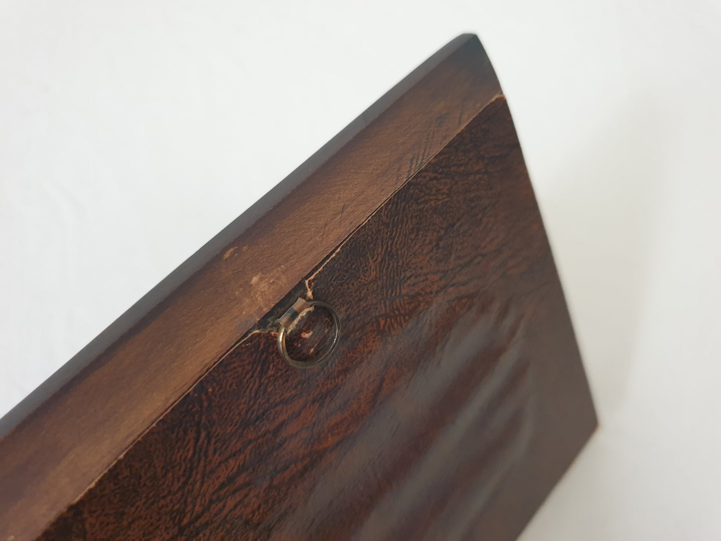 Vintage Hand Painted Miniature of Pastoral Lovers in Wooden Frame