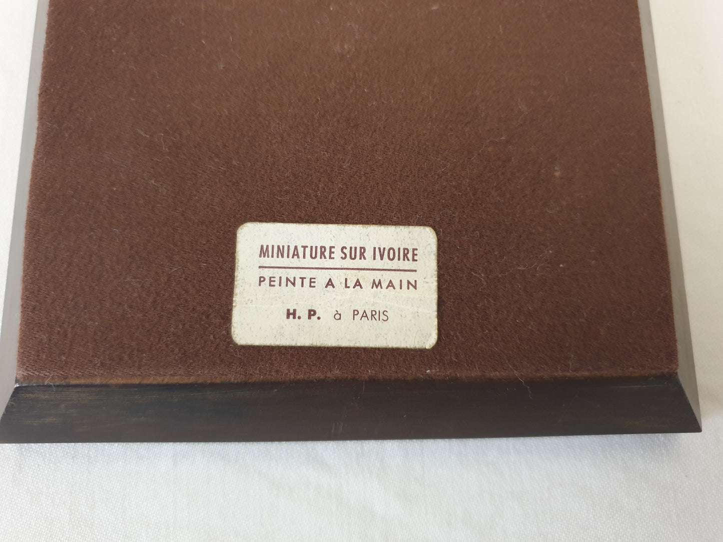 French Vintage Hand Painted Miniature of a Maid in Kitchen