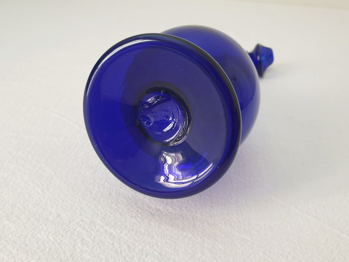 Art Nouveau Hand Blown Bristol Blue Glass Vase