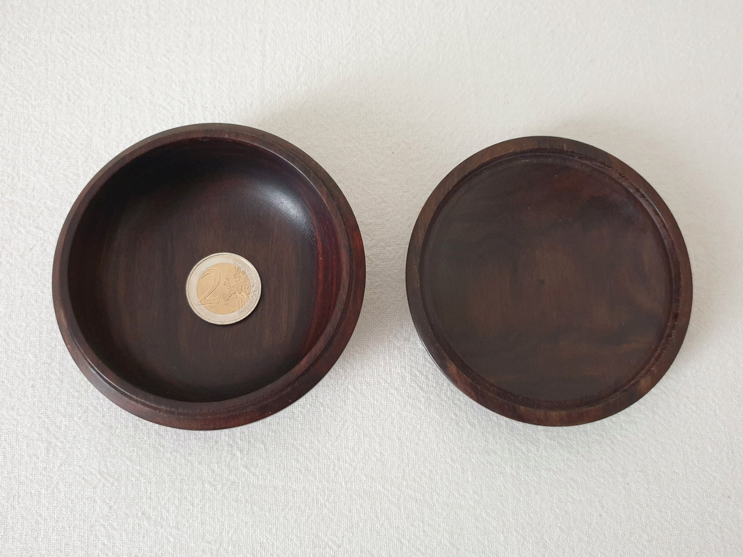 French Antique Rosewood Circular Box