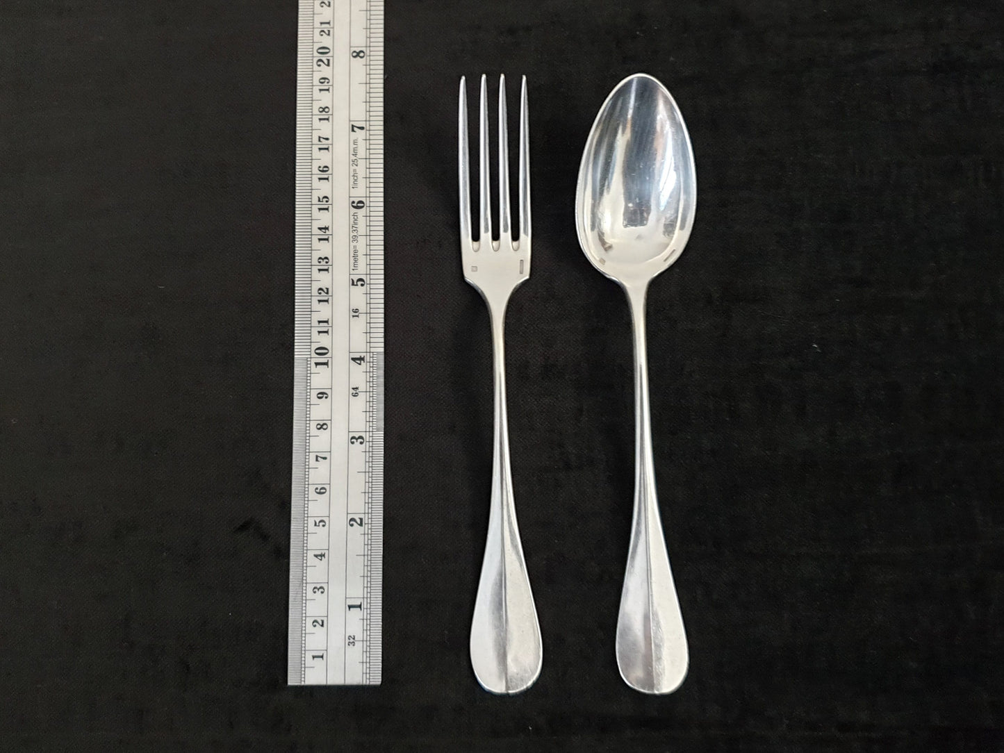 12 Pairs of Christofle Silver Plated Dessert Spoons and Forks - Louis XVI Style 24-Piece Dessert Cutlery Set Circa 1900s