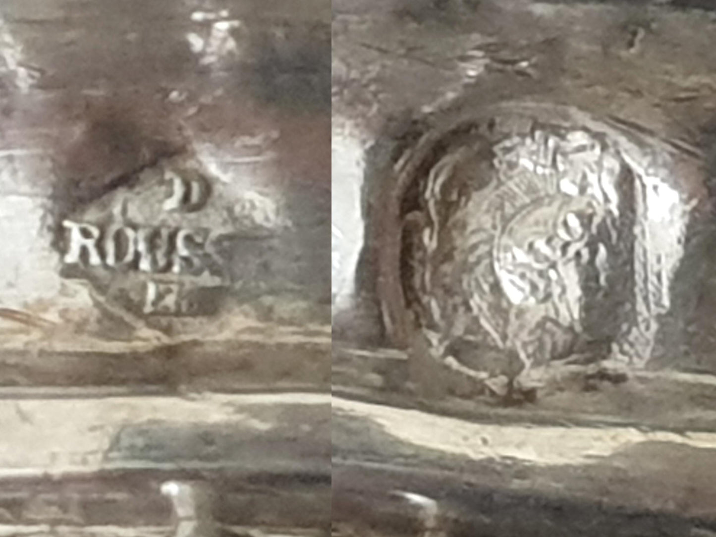 French Antique Large Leg of Lamb Fork in 950 Silver and Silver Plate By Claude Doutre Roussel, Paris (1895) - Silver Large Leg Fork