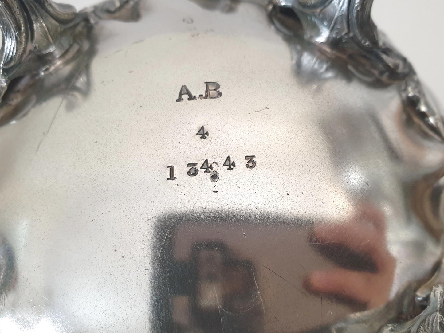 Set of 19th Century Rococo Revival Silver Plated Teapot and Sugar Bowl in Louis XV Style with Ornate Square Handles