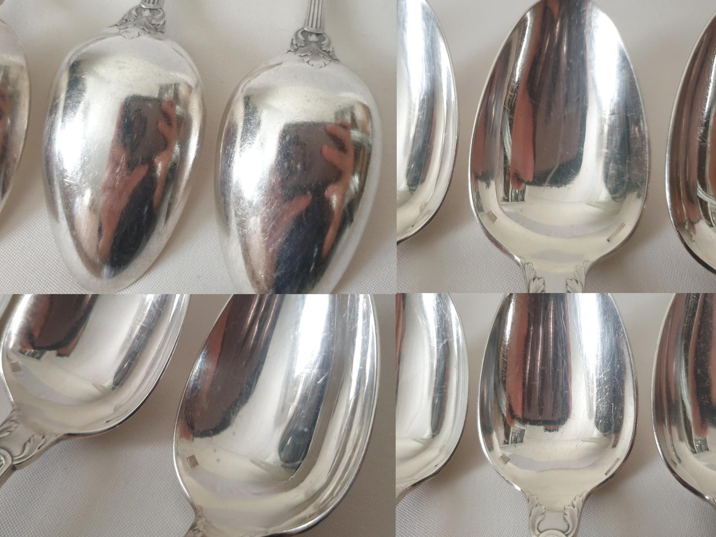 6 Christofle Silver Plated Table Spoons 'Trianon' Model - French Christofle Soup Spoons