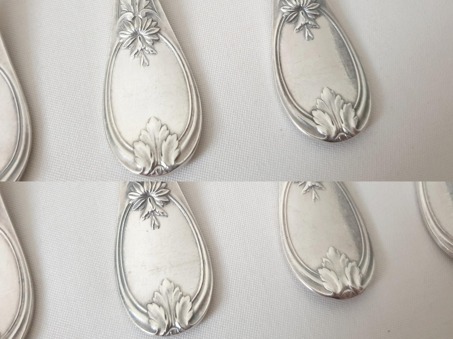 6 Christofle Silver Plated Table Spoons 'Trianon' Model - French Christofle Soup Spoons