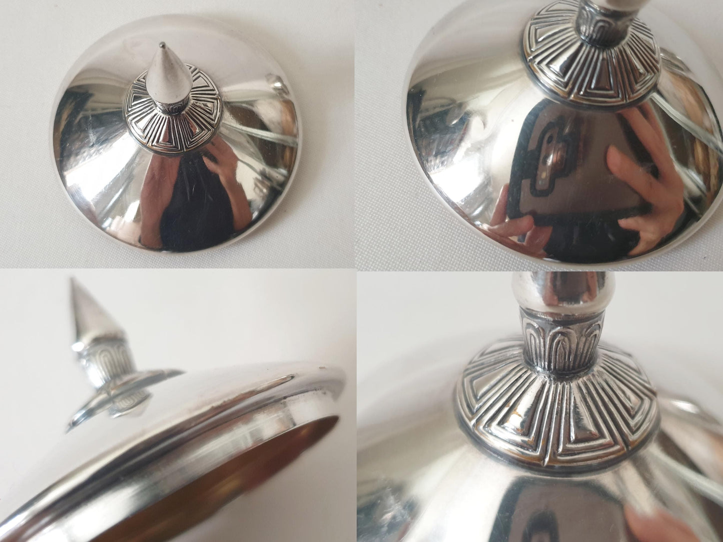 Antique German WMF Art Nouveau Silver Plated Sugar Bowl with Gilded Interior