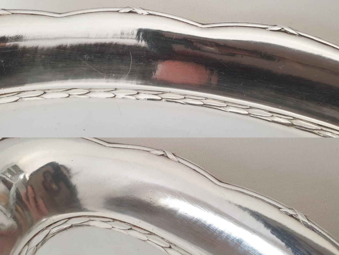 Antique Christofle Gallia Small Silver Plated Oval Pencil or Trinket Tray - Snuff Tray - Small Oval Dish
