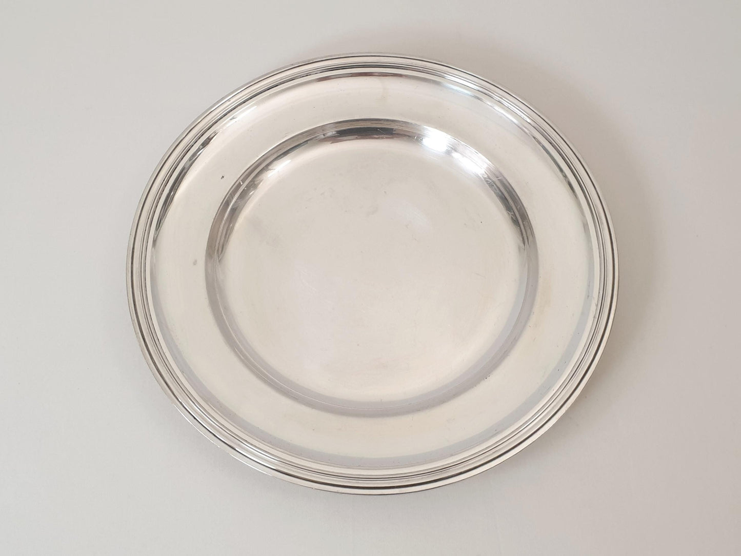 French Large Silver Plated Round Platter or Serving Tray by Ercuis