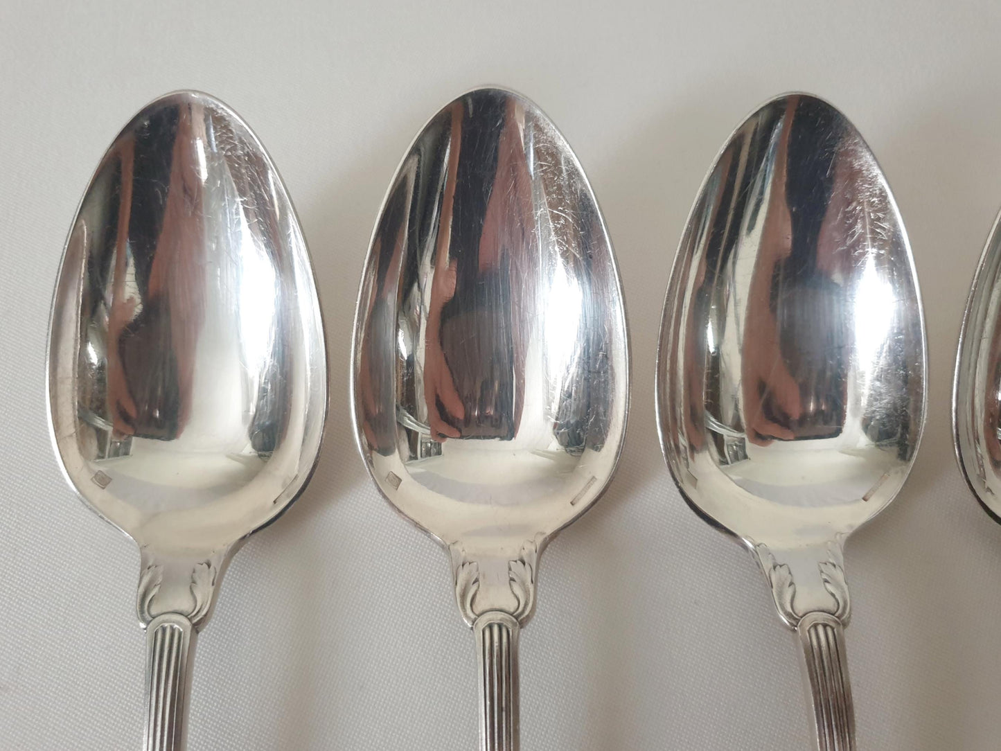 6 Christofle Silver Plated Table Spoons 'Trianon' Model - French Christofle Soup Spoons