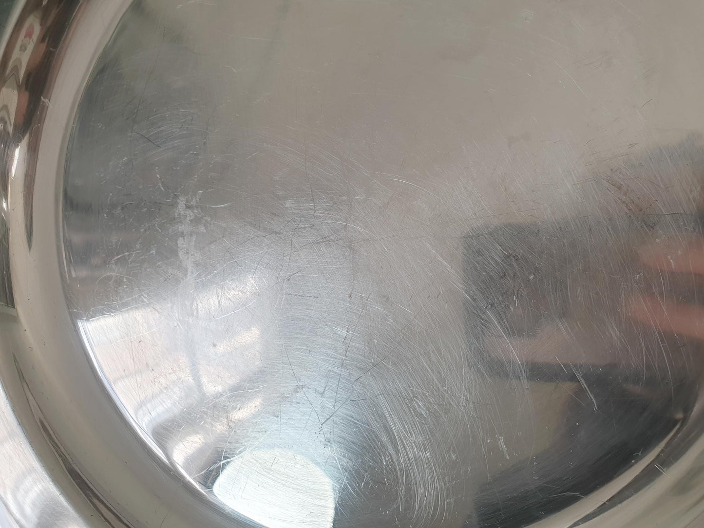 French Large Silver Plated Round Platter or Serving Tray by Ercuis