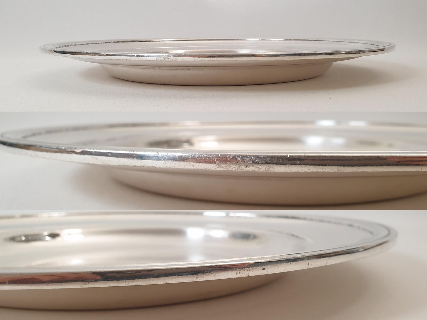 French Large Silver Plated Round Platter or Serving Tray by Ercuis
