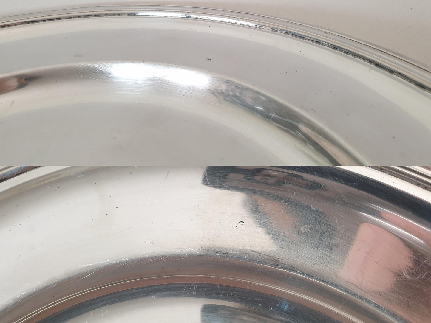 French Large Silver Plated Round Platter or Serving Tray by Ercuis