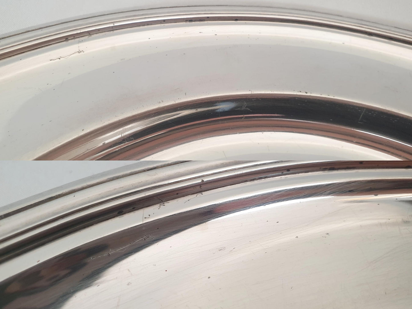 French Large Silver Plated Round Platter or Serving Tray by Ercuis