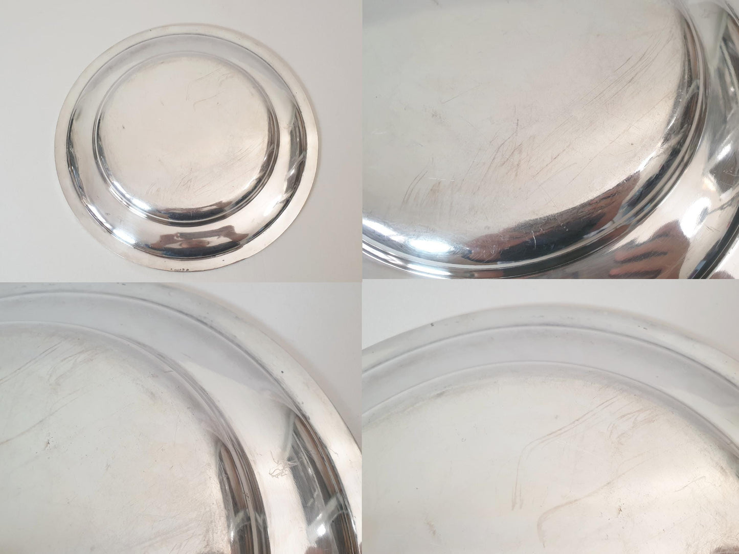 French Large Silver Plated Round Platter or Serving Tray by Ercuis