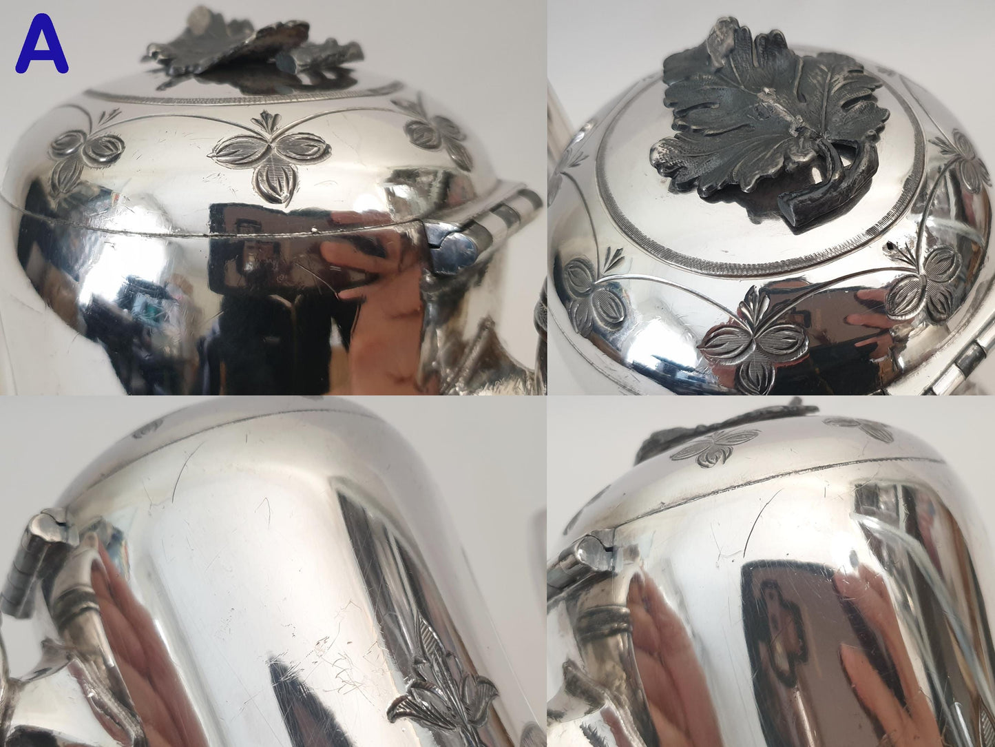 Antique English Victorian Silver Plated Coffee Service Set by Philip Ashberry & Sons of Sheffield