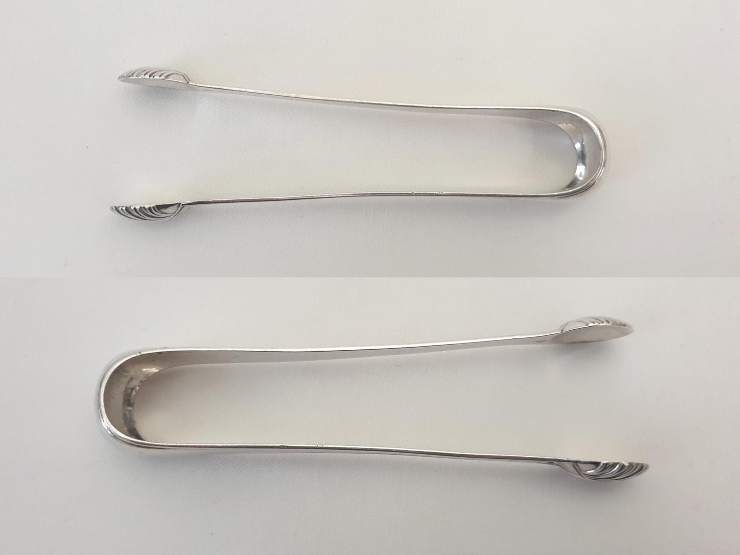 French 950 Solid Silver Sugar Tongs in Shell Design
