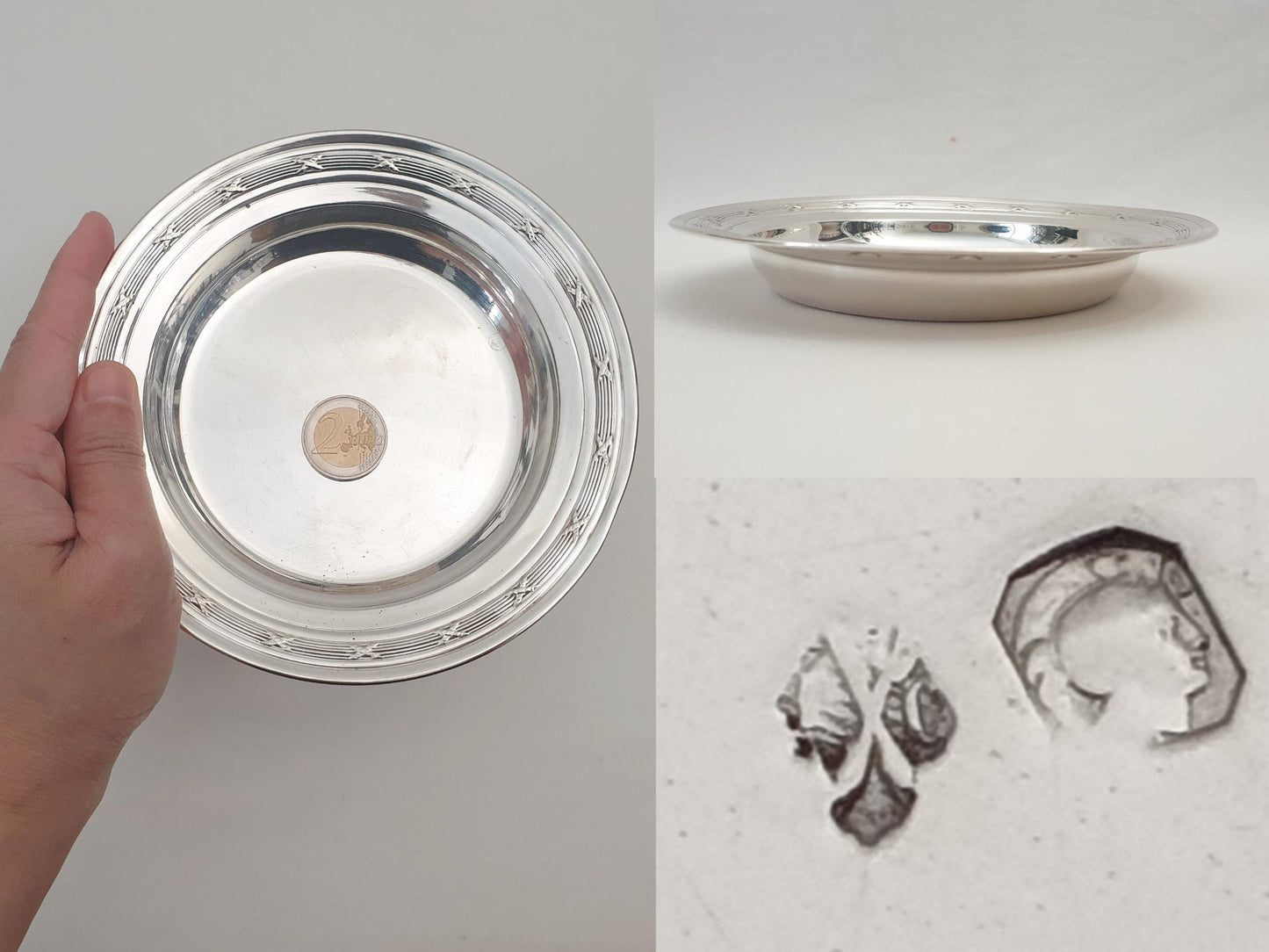 Antique French 950 Solid Silver Miniature Dish - Small Silver Trinket Tray by Louis Coignet, Paris