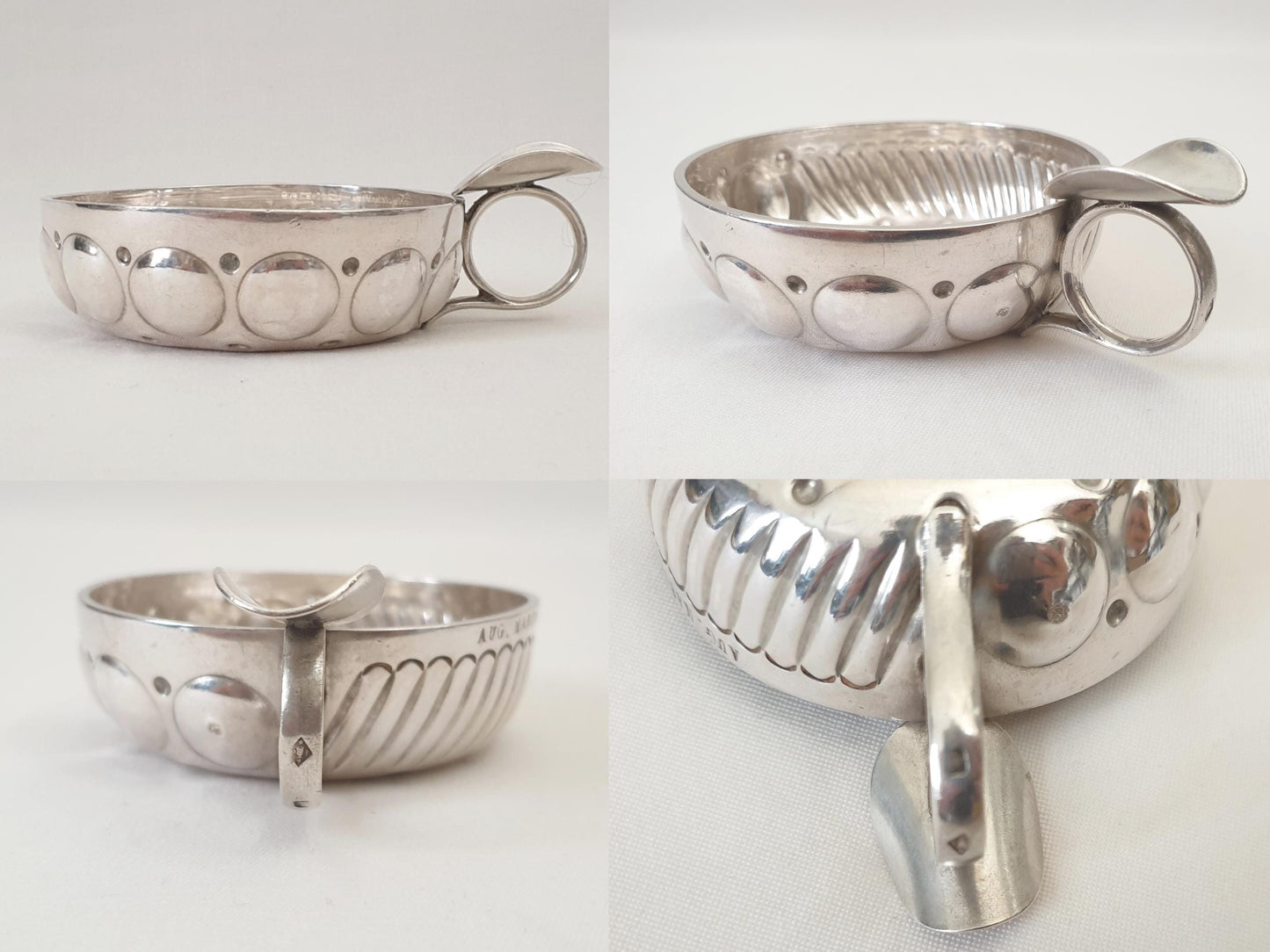 Antique French 950 Silver Wine Taster (Tastevin) by Pellerin & Lemoing, Paris