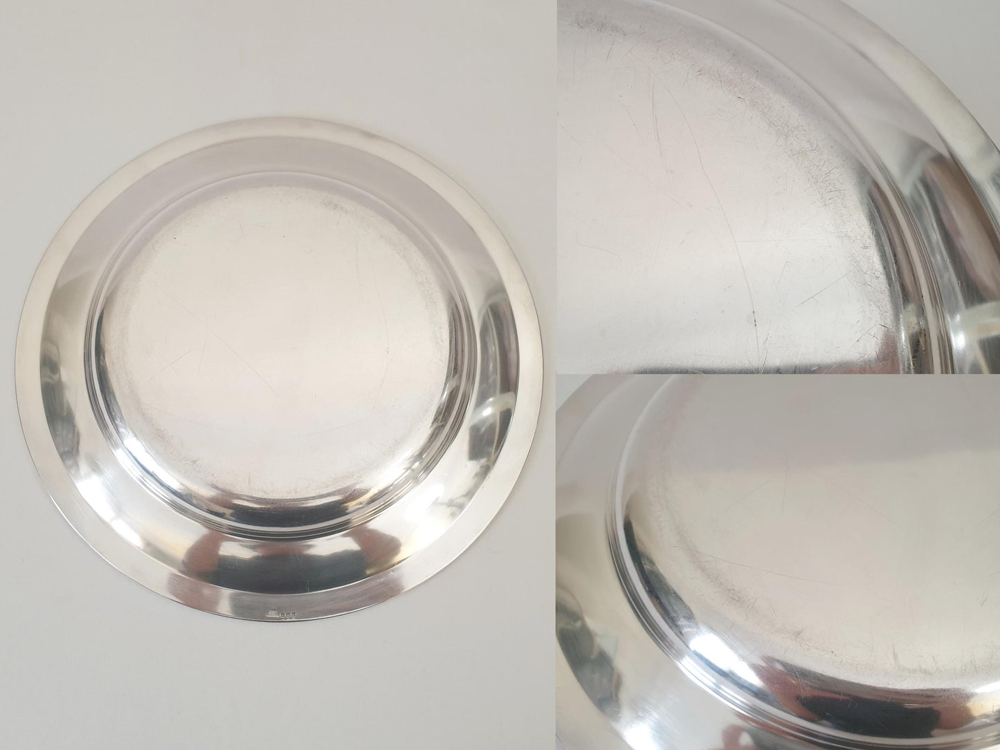 Christofle Silver Plated 32.5cm Round Platter or Serving Tray Decorated with Strings of Pearls