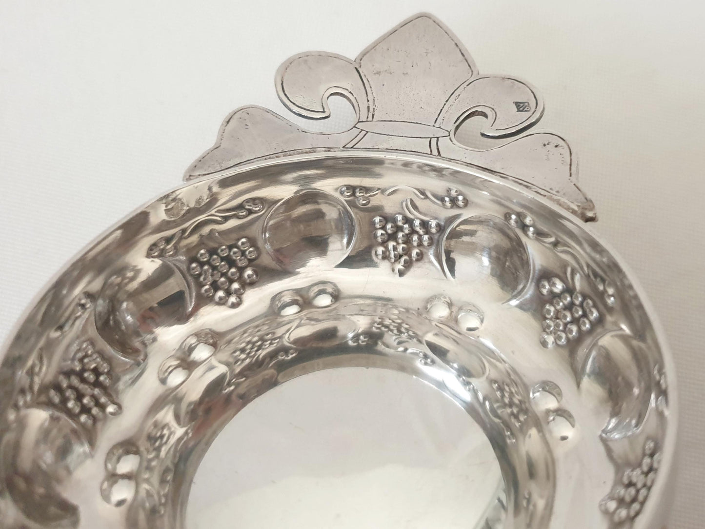 Antique French 950 Silver Bourgogne Wine Taster (Tastevin) by Marc Parrod, Dijon