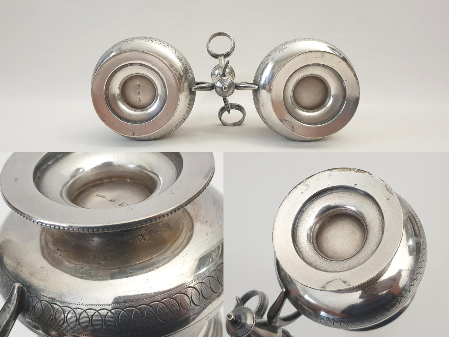 French Silver Plated Oil and Vinegar Cruet Stand - Cruet Holder or Condiment Holder by Franche & Frénais