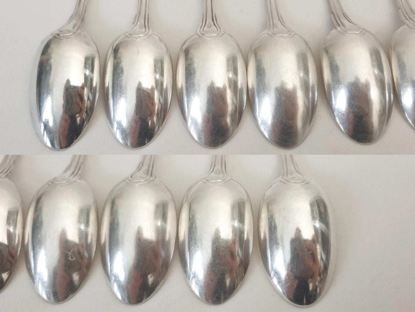 French 11 Silver Plated Coffee Spoons - 11 French Teaspoons by Ravinet d'Enfert
