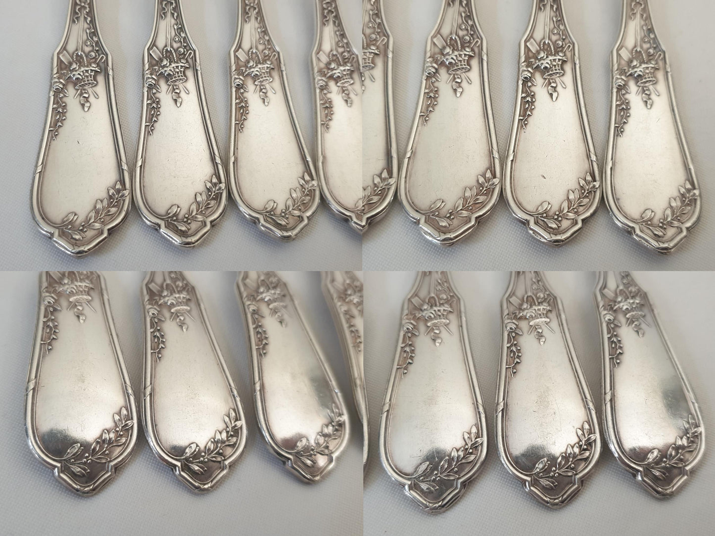 French 12 Silver Plated Table Forks in Louis XVI Style - 12 French Dinner Forks by Ravinet & Cie