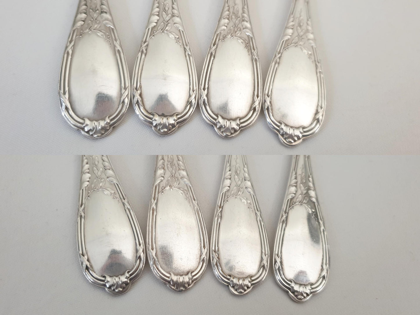 French Ercuis 8 Silver Plated Table Spoons 'Choiseul' Model - 8 French Ercuis Soup Spoons