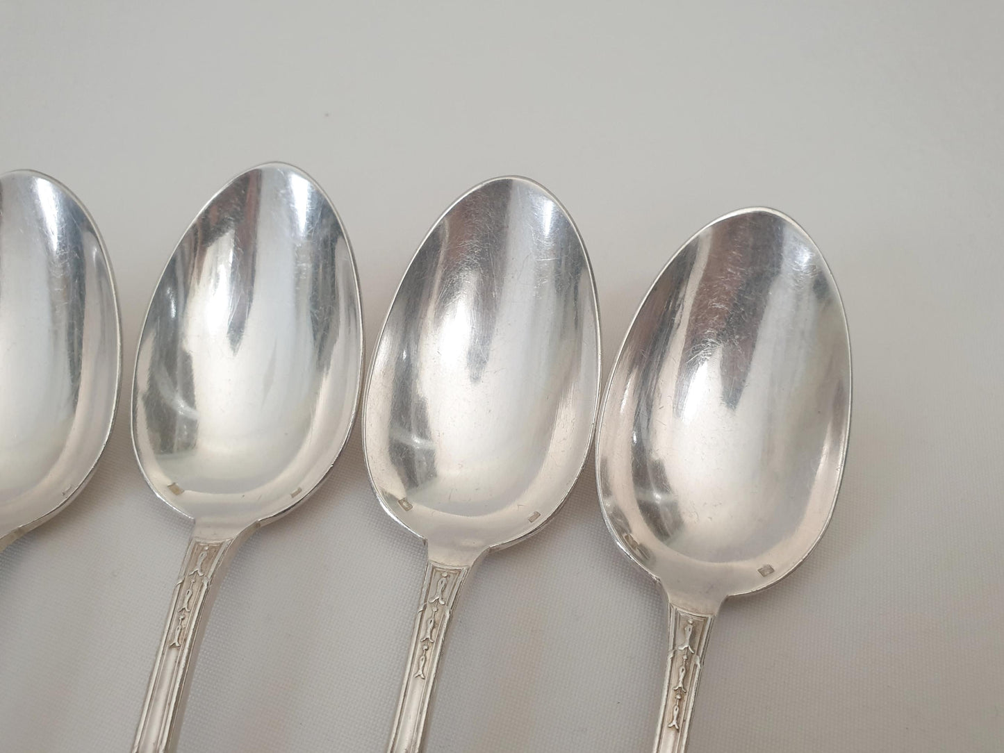 French 12 Silver Plated Table Spoons in Louis XVI Style - 12 French Soup Spoons by Ravinet & Cie