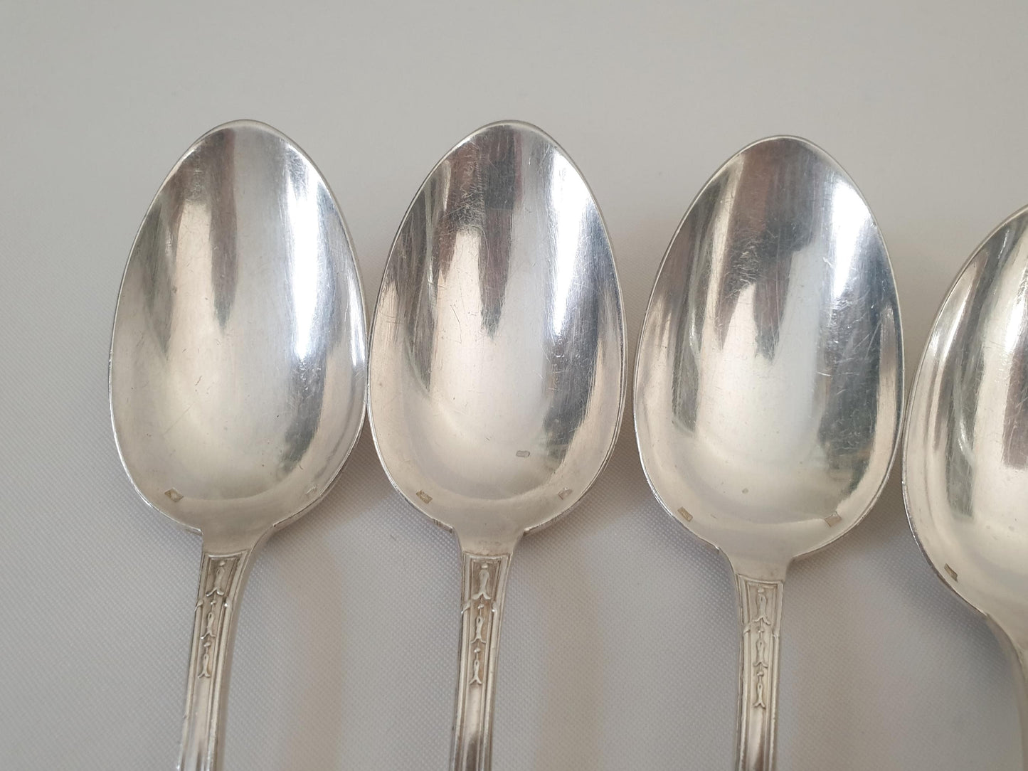 French 12 Silver Plated Table Spoons in Louis XVI Style - 12 French Soup Spoons by Ravinet & Cie