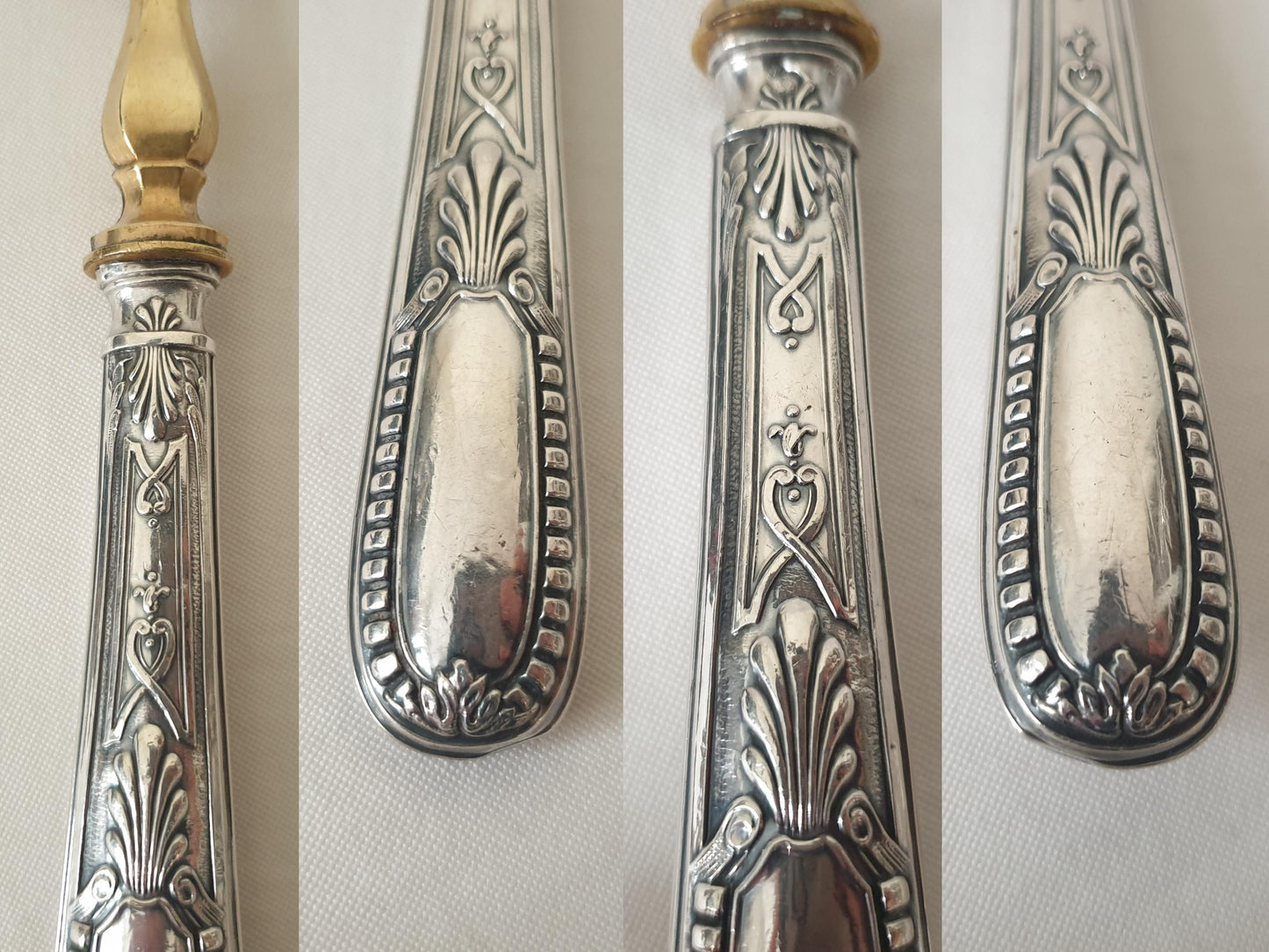 French Antique Cake Server or Pie Server in 950 Silver and Gilded Metal