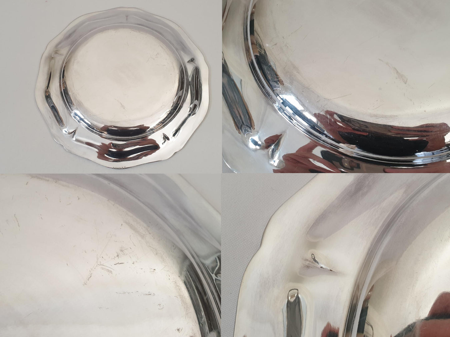 French Ercuis Silver Plated Round Platter or Serving Tray