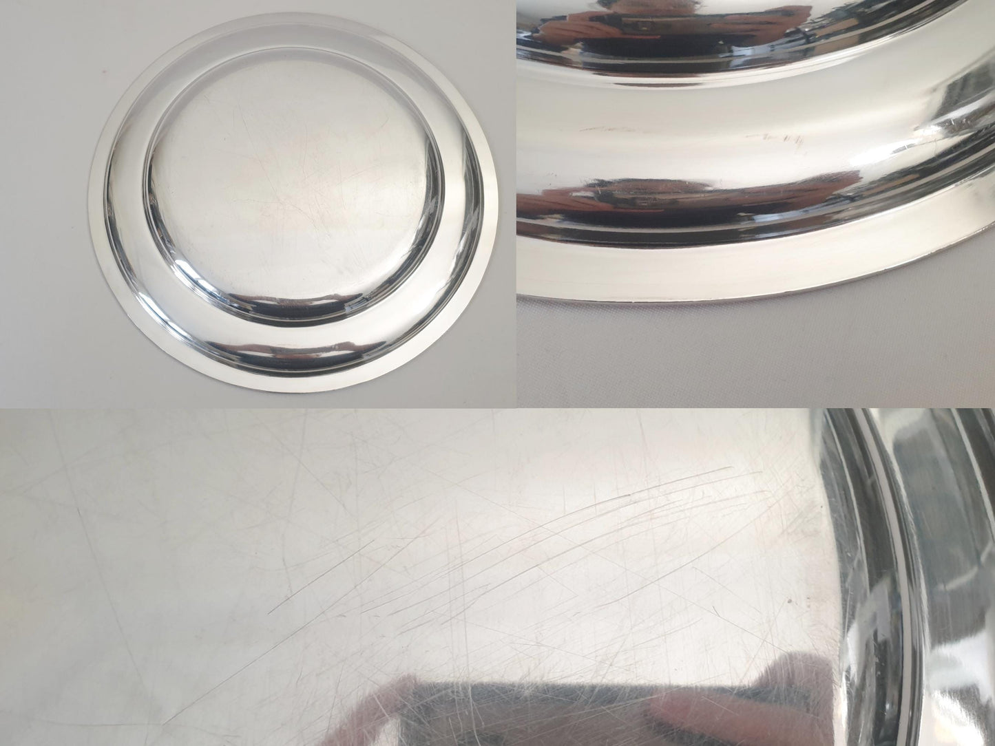 French Vintage Very Large Silver Plated Round Platter or Serving Tray