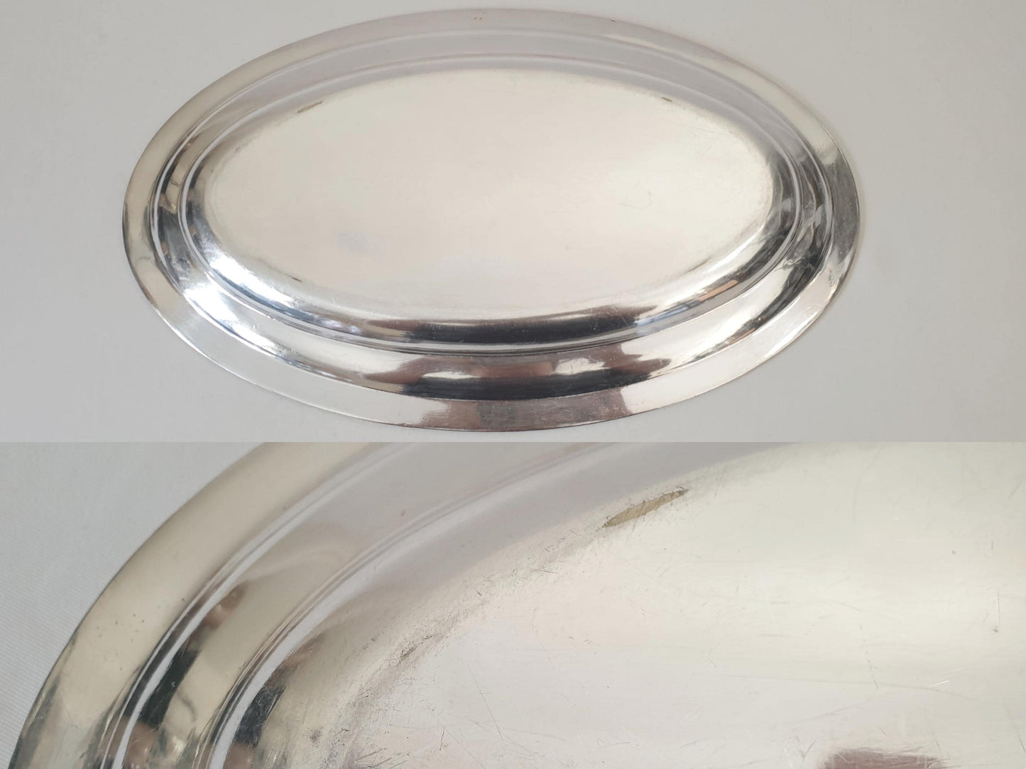 French Vintage Large Silver Plated Oval Fish Serving Dish - Large Serving Tray