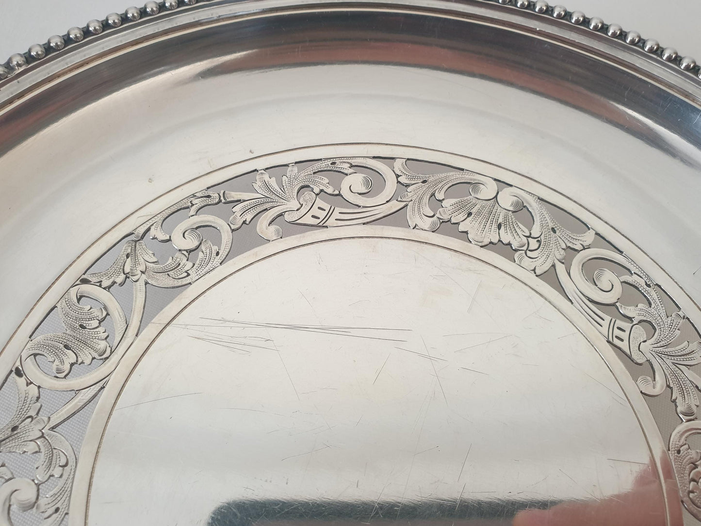 Antique French Silver Plated Pedestal Pierced Serving Bowl or Fruit Bowl by Ravinet & Cie