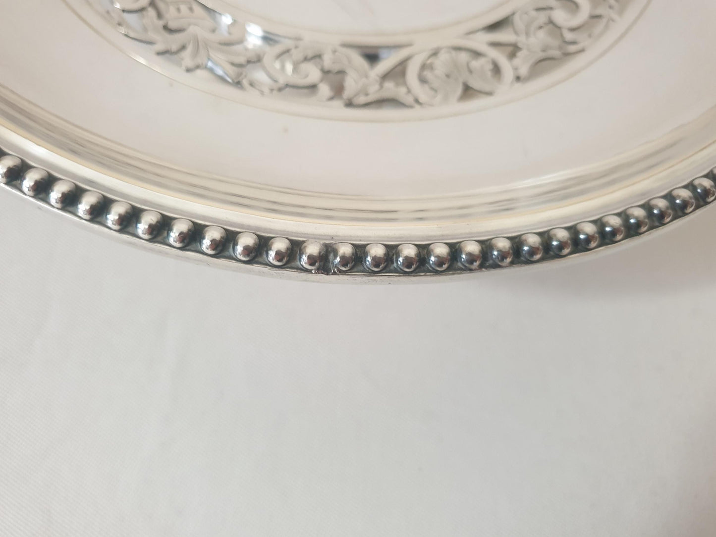 Antique French Silver Plated Pedestal Pierced Serving Bowl or Fruit Bowl by Ravinet & Cie