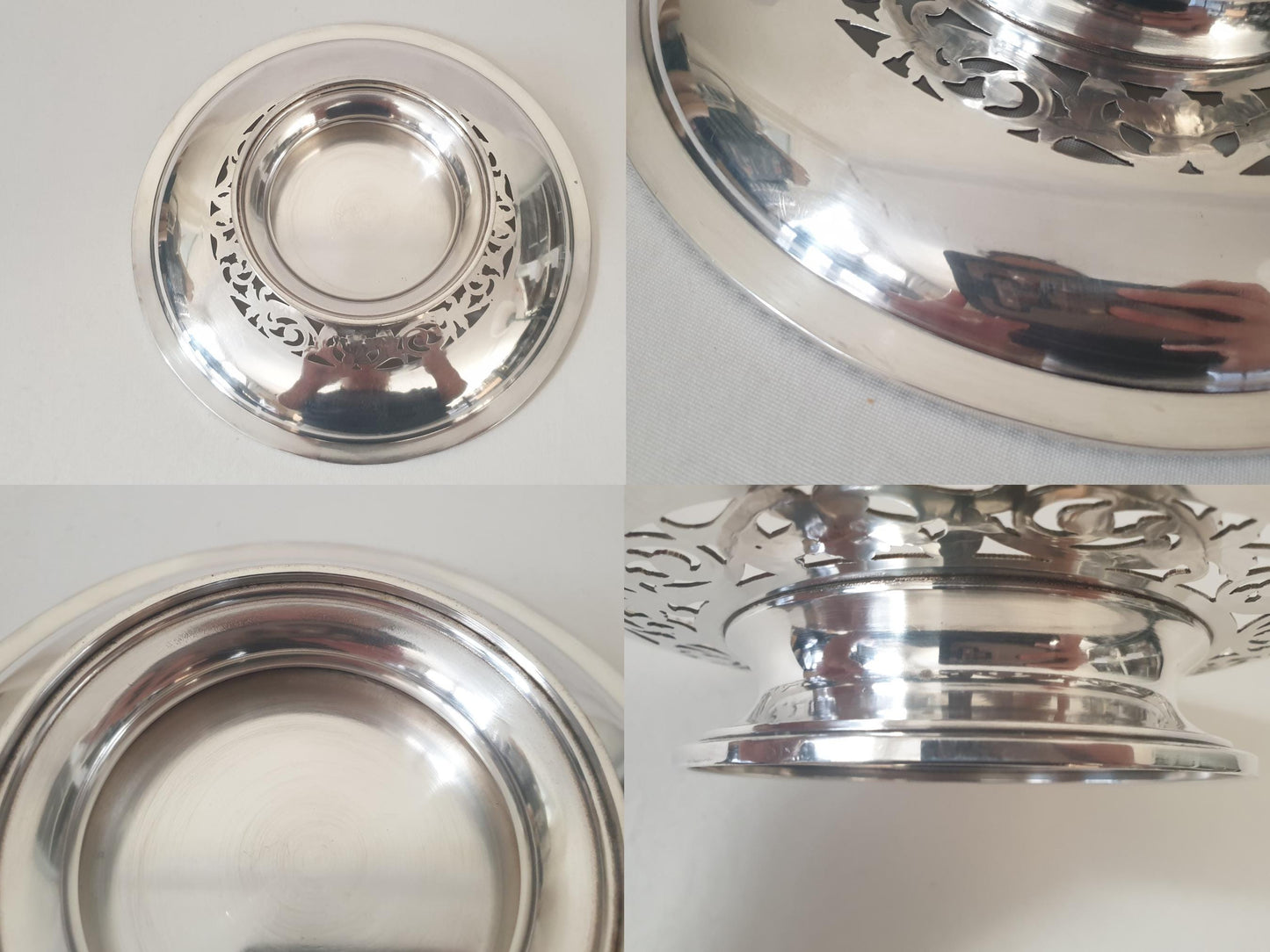 Antique French Silver Plated Pedestal Pierced Serving Bowl or Fruit Bowl by Ravinet & Cie