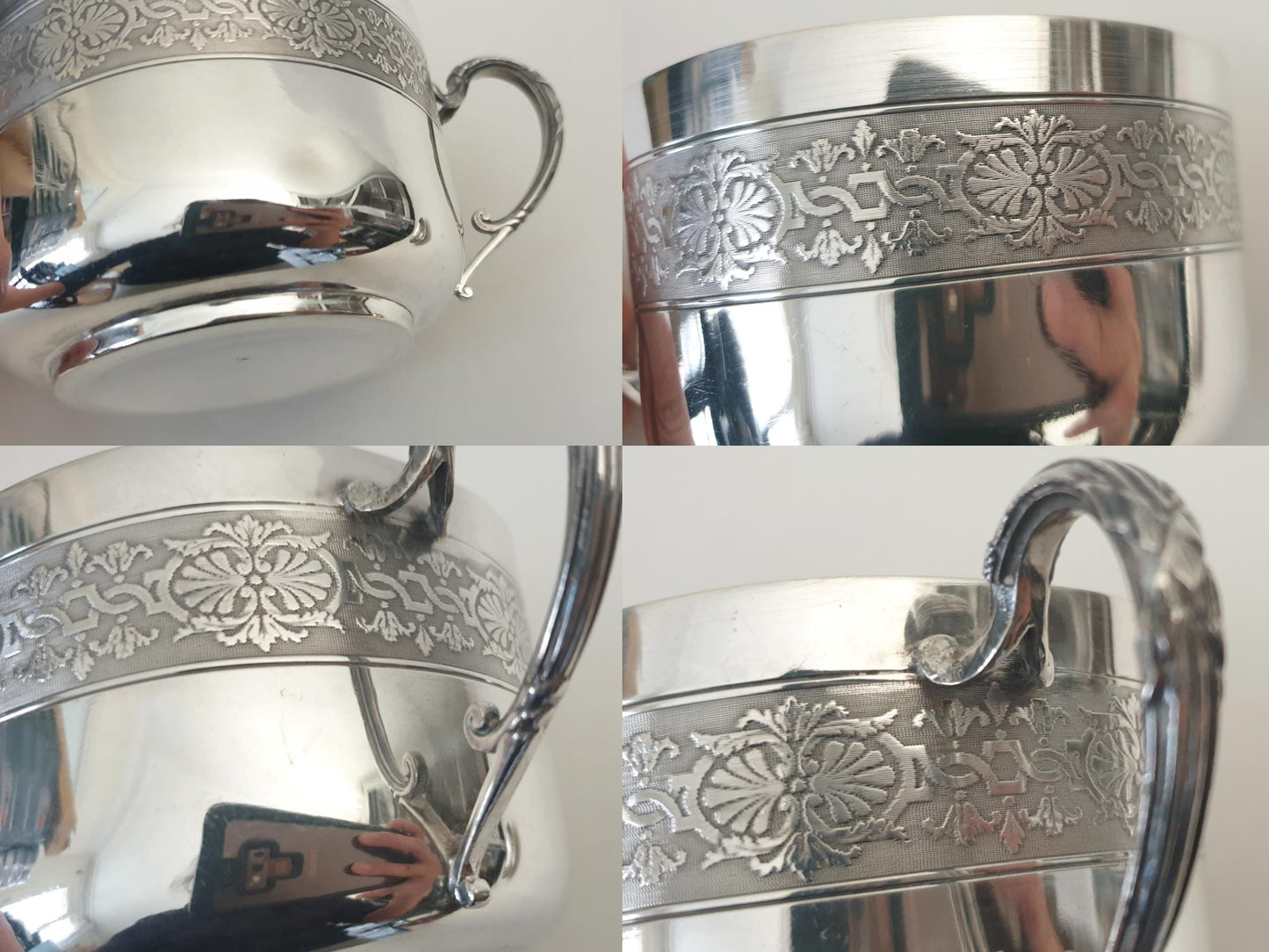 Antique French 950 Silver Coffee or Chocolate Cup and Saucer - Solid Silver Tea Cup and Saucer Set