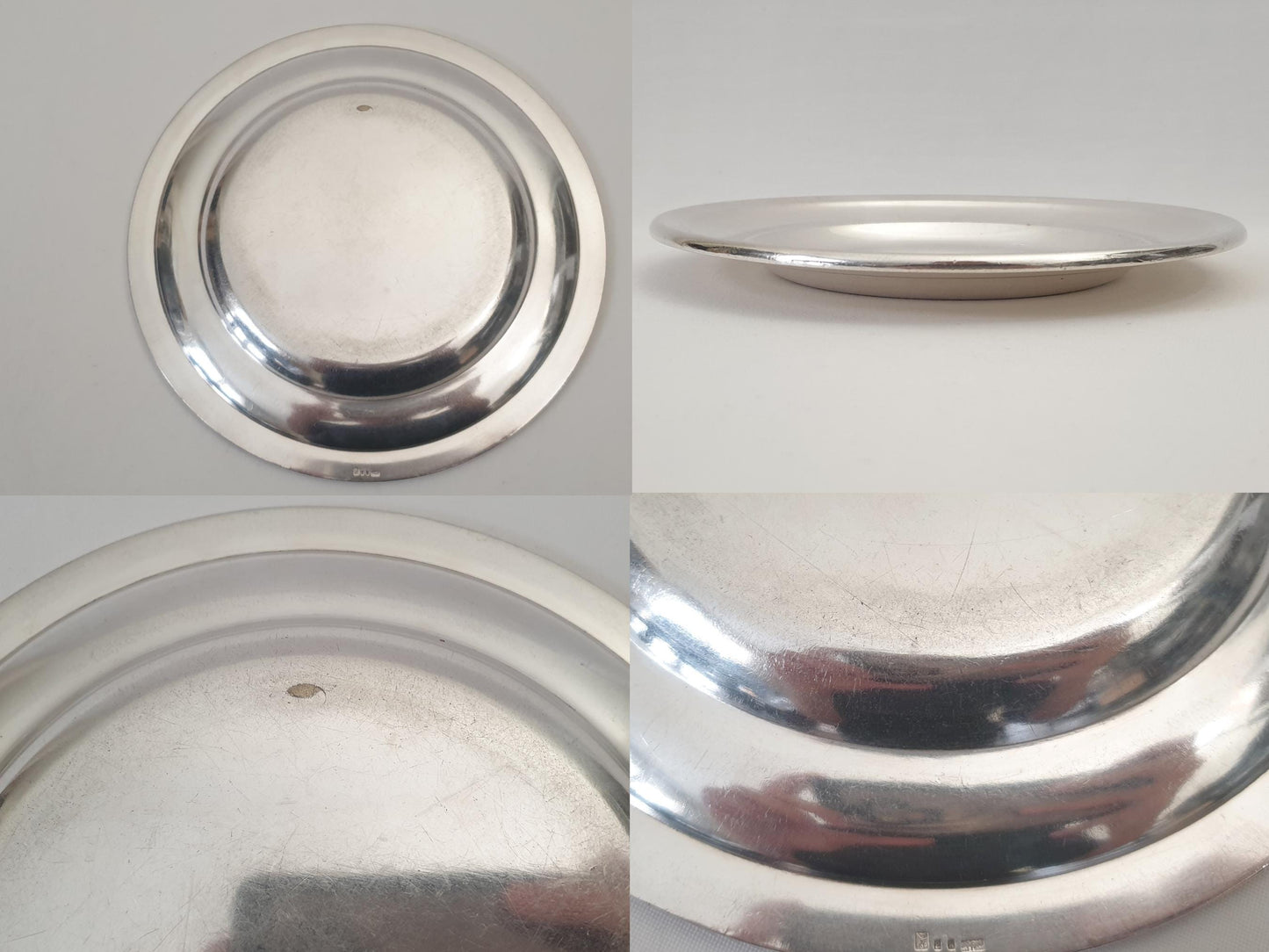 French Vintage Small Silver Plated Round Dish - Silver Plated Small Serving Dish