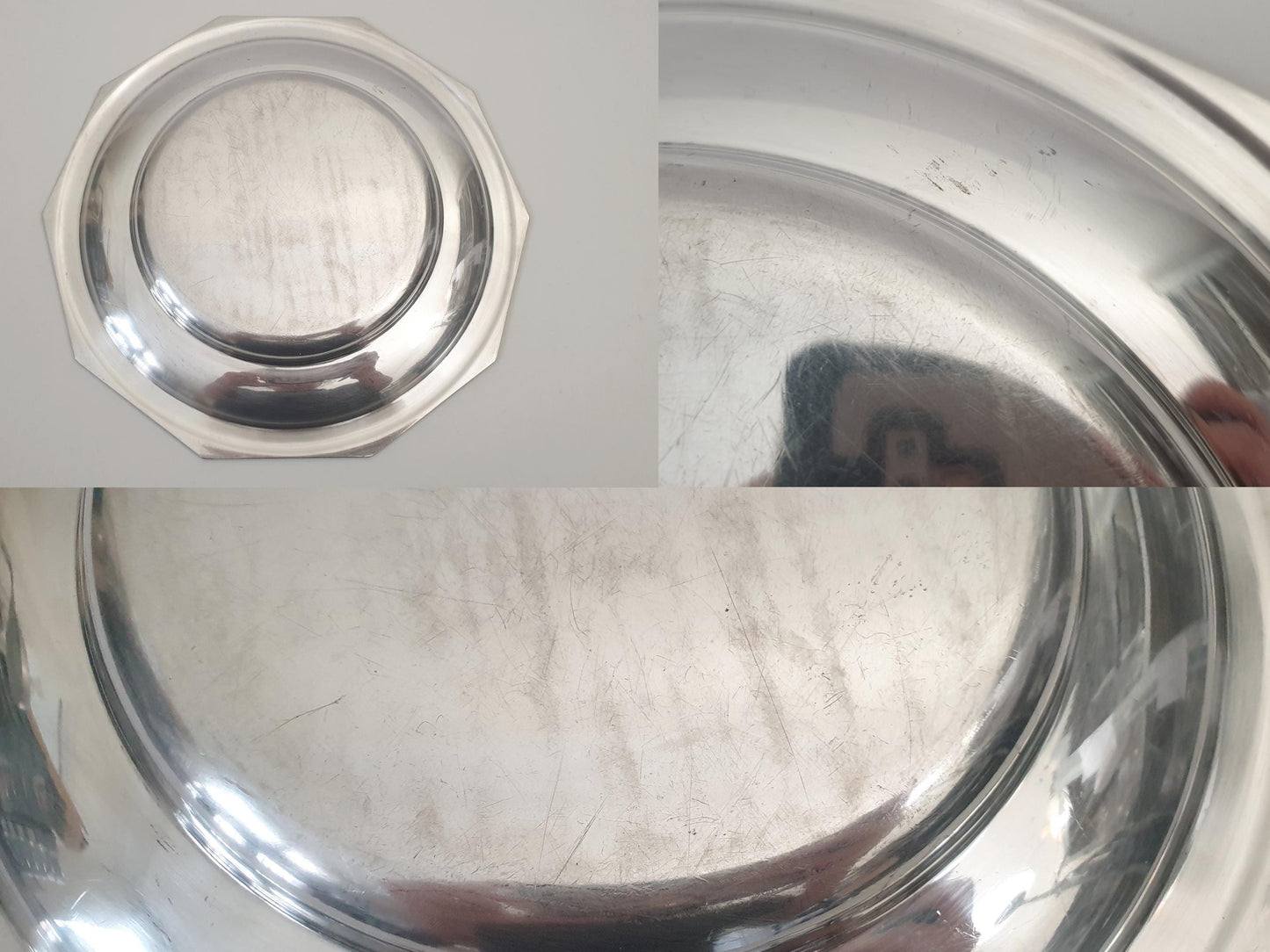 French Art Deco Silver Plated Round Platter or Serving Tray by Bouillet Bourdelle