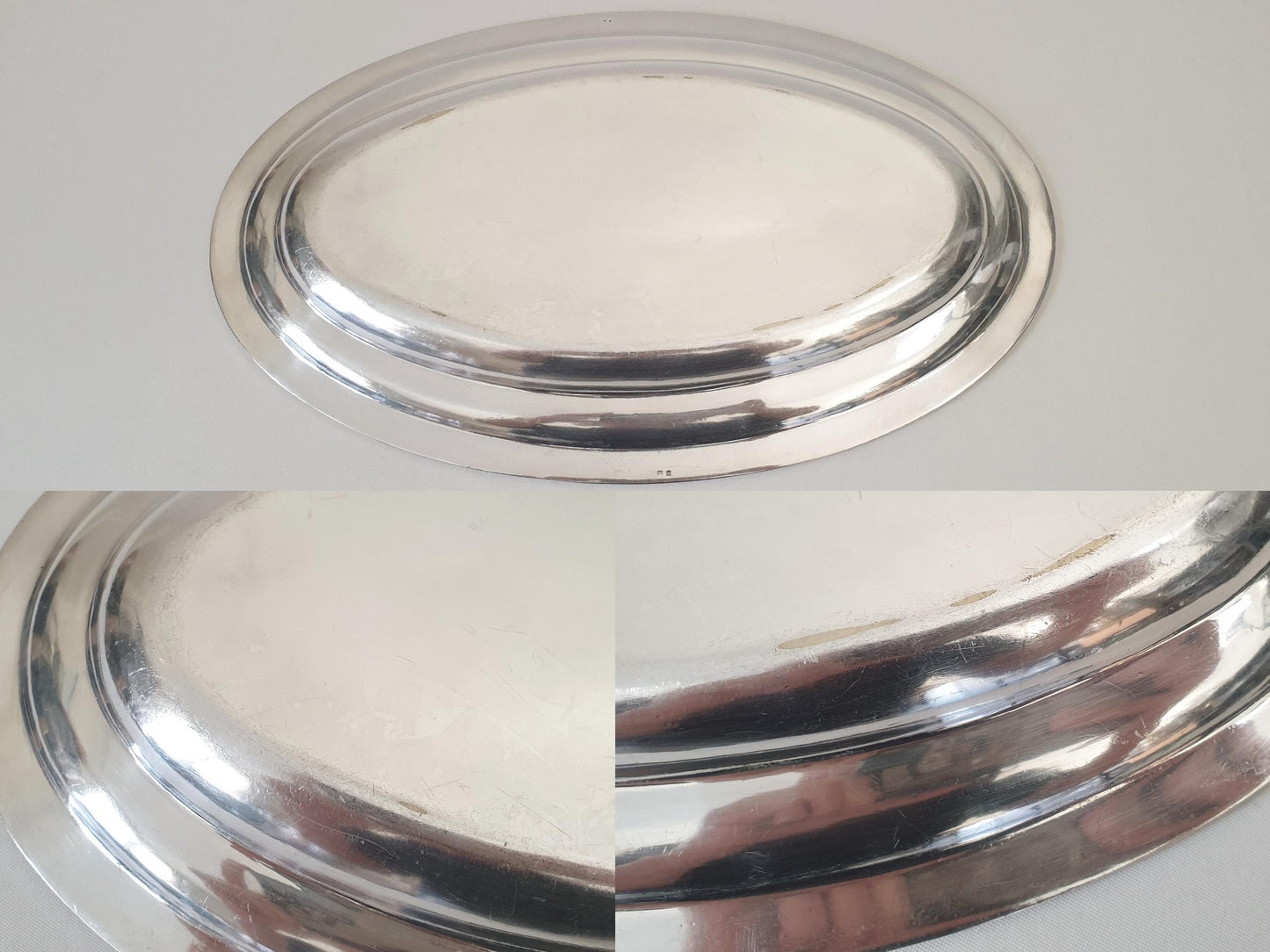 French Vintage Large Silver Plated Oval Fish Serving Dish - Large Serving Tray