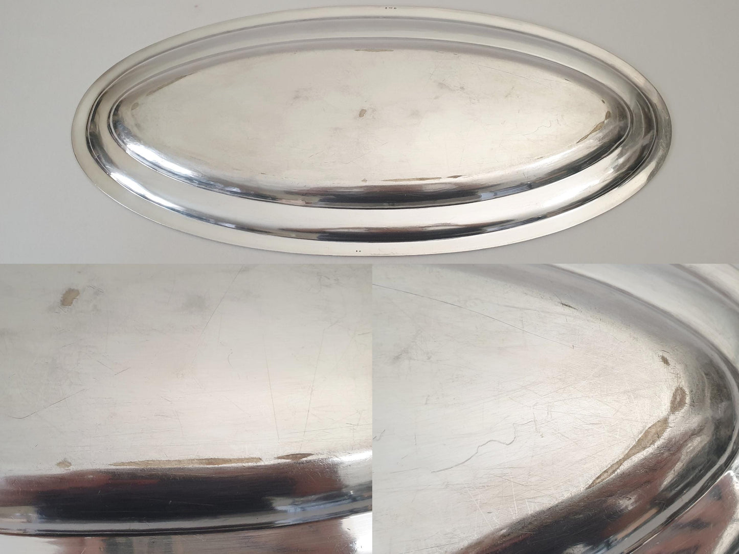 French Vintage Very Large Silver Plated Oval Fish Serving Tray - Long Fish Dish