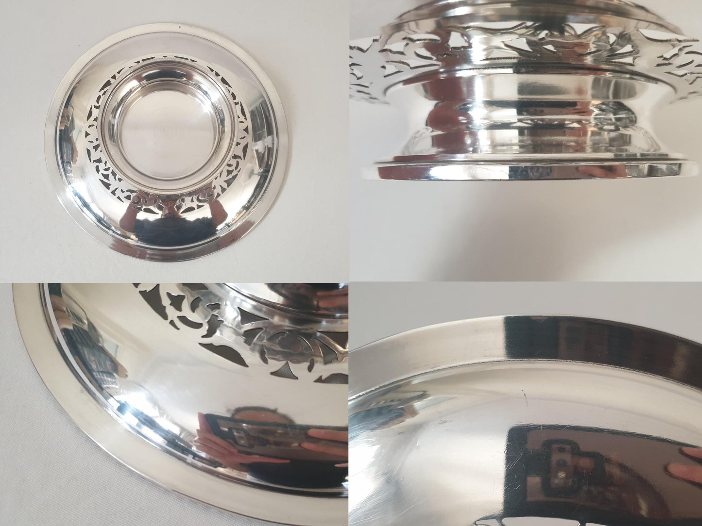 French Antique Silver Plated Pedestal Pierced Serving Bowl or Fruit Bowl by Ravinet & Cie