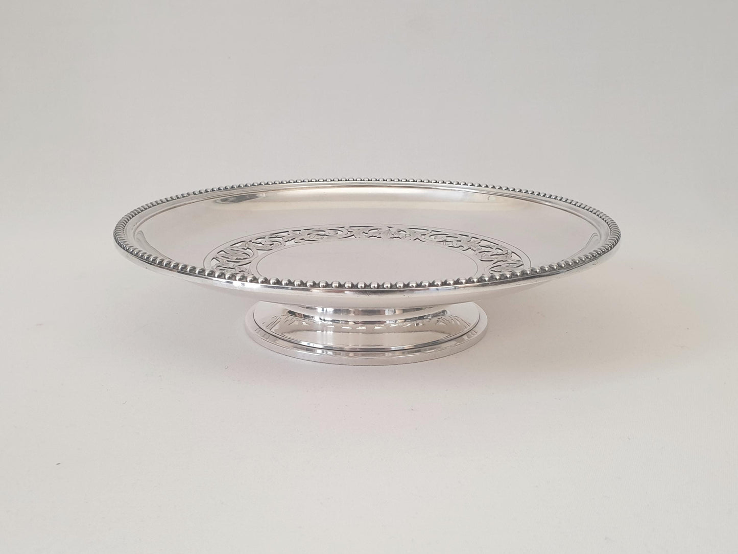 Antique French Silver Plated Pedestal Pierced Serving Bowl or Fruit Bowl by Ravinet & Cie
