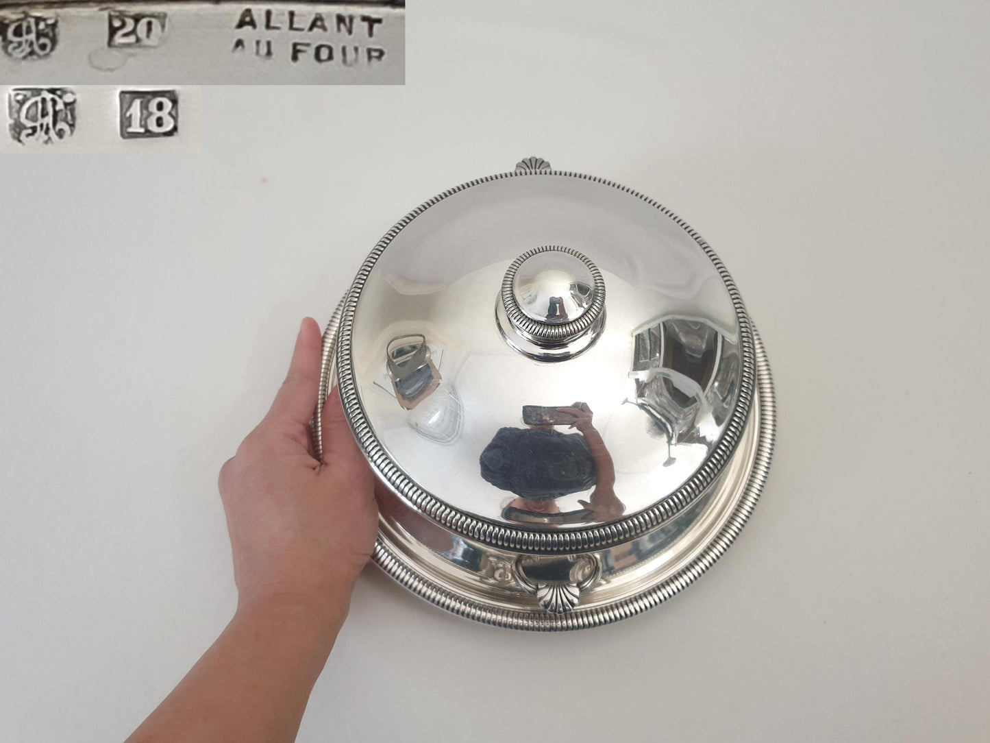 French Medium Silver Plated Oven Safe Covered Vegetable Dish or Casserole Dish with Matching Serving Plate