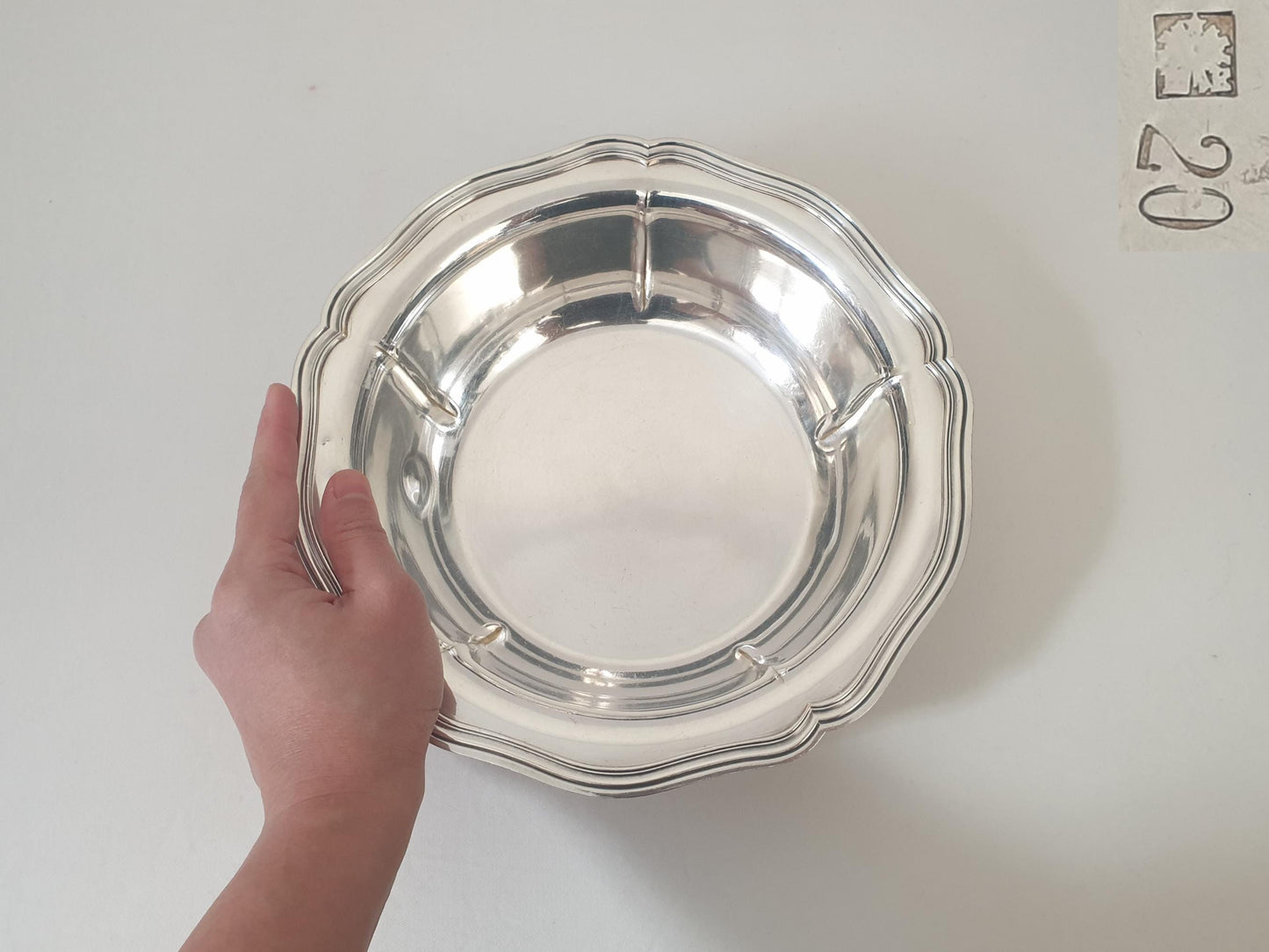 French Silver Plated Round Bowl - Vintage Salad Bowl or Serving Bowl