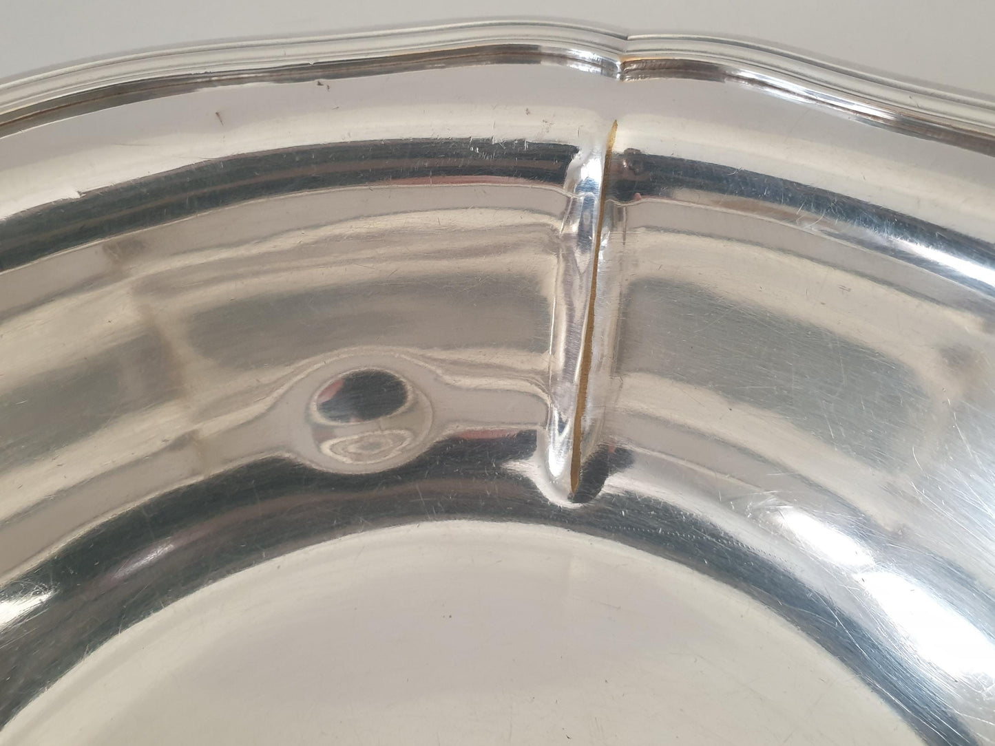 French Silver Plated Round Bowl - Vintage Salad Bowl or Serving Bowl