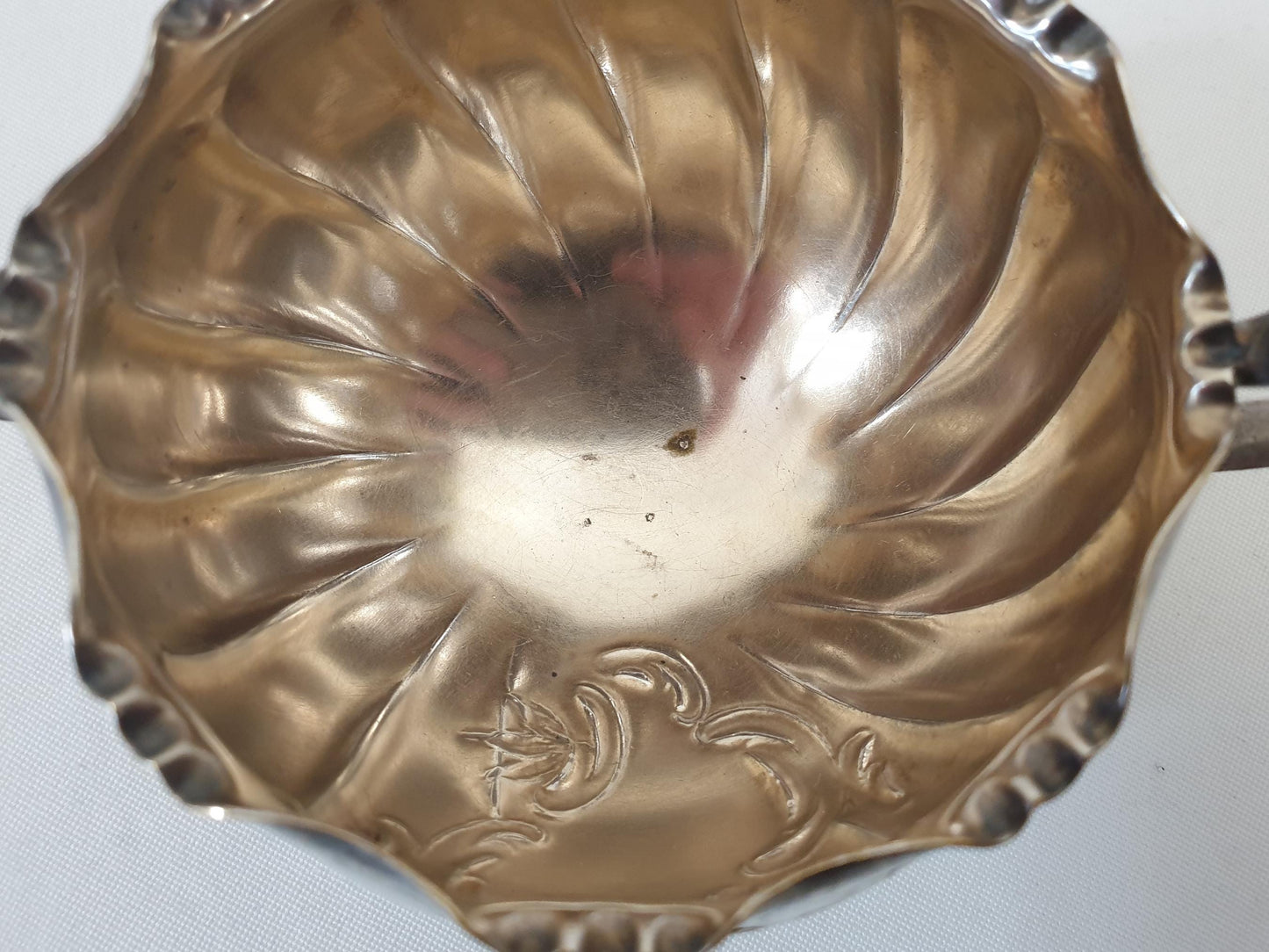 Antique Small Silver Plated Milk Jug & Sugar Bowl - French Cream and Sugar Set in Rococo Style