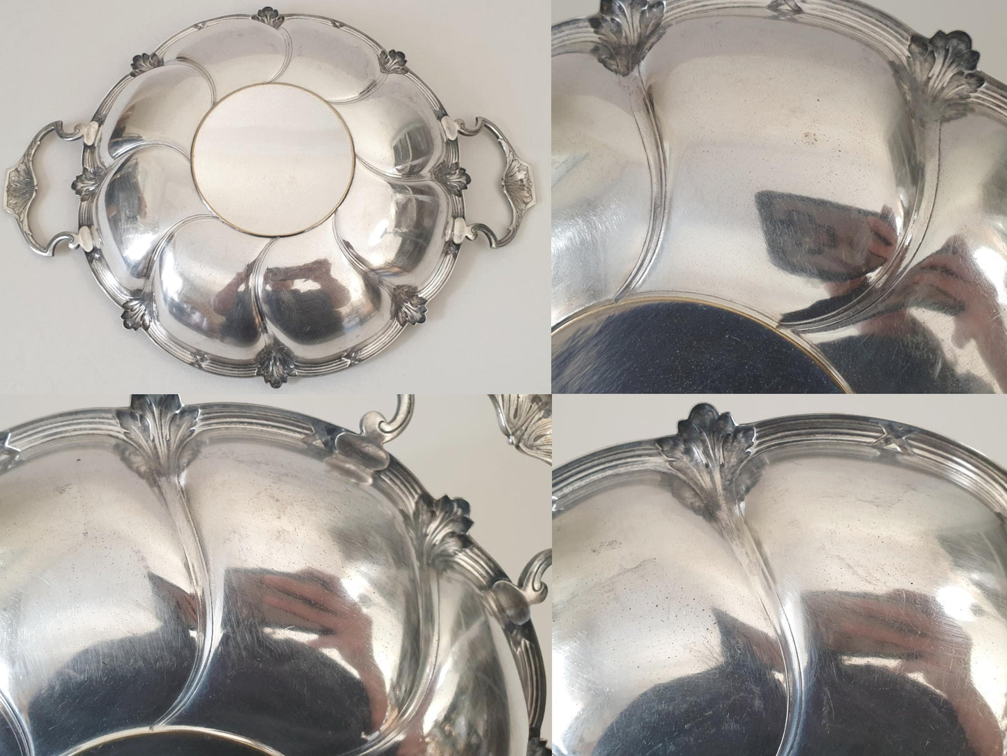 French Vintage Silver Plated Art Nouveau Centerpiece - Serving Dish or Bowl with Handles