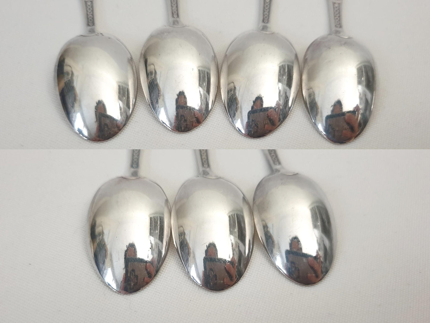 Christofle 7 Silver Plated Small Moka Spoons 'Villeroy' Model - 7 Demitasse Spoons